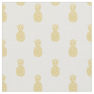Golden Pineapple Pattern Cotton Fabric