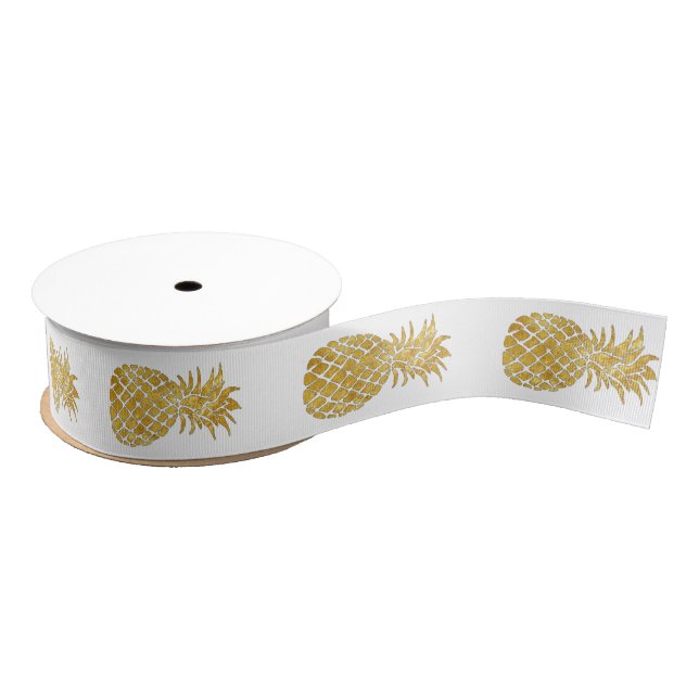 golden pineapples grosgrain ribbon (Spool)