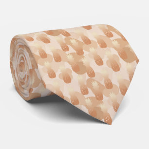 Golden Pineapples Pattern Tropical Tie