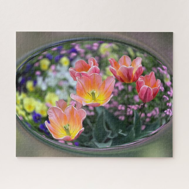 Golden pink tulips jigsaw puzzle (Horizontal)