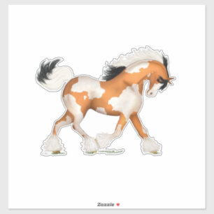 Golden Pinto Gypsy Horse Overo Equestrian