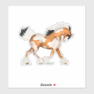 Golden Pinto Gypsy Horse Overo Equestrian