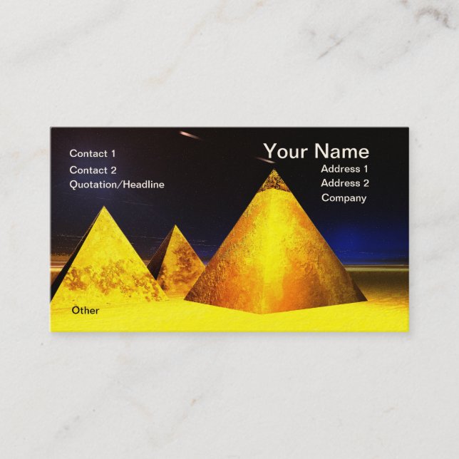 Golden Piramids BusinessCard Business Card (Front)