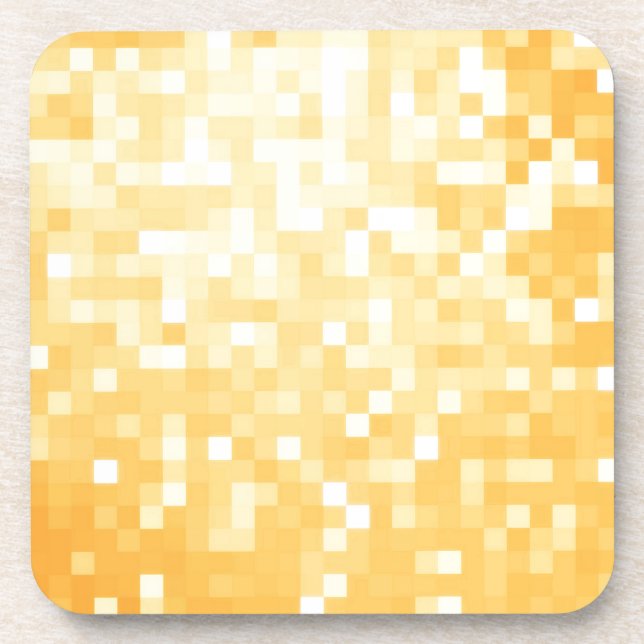 Golden Pixel Sparkle Coaster (Front)