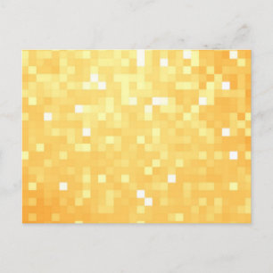 Golden Pixel Sparkle Postcard