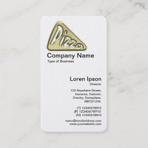 Golden Pizza Symbol Business Card