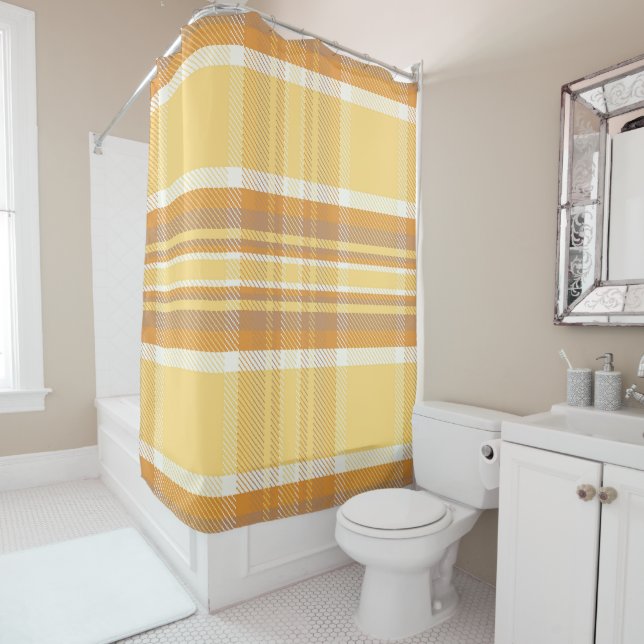 Golden Plaid CP Shower Curtain (In Situ)