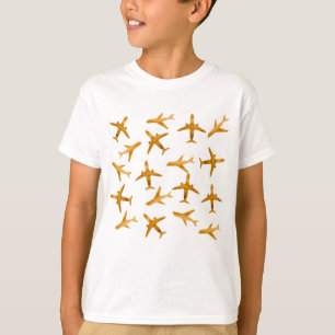 Golden planes or aircrafts design T-Shirt