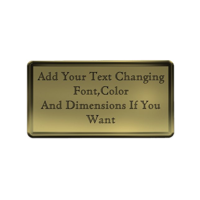 Golden Plate Label (Front)