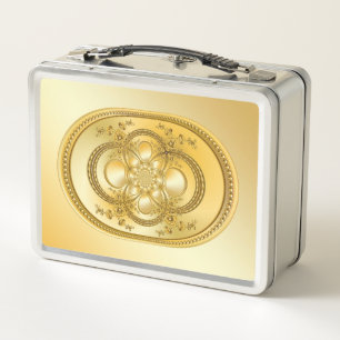 Golden Plate Metal Lunch Box