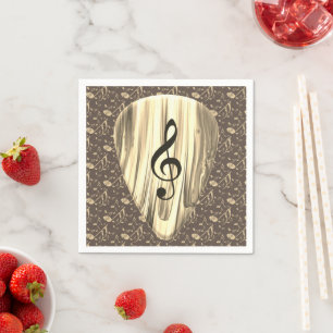 Golden Plectron – Stylish design for music lover Napkin