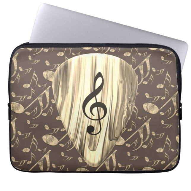 Golden Plectron – Stylish design for music lovers! Laptop Sleeve (Front)