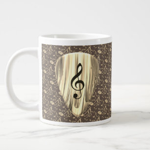 Golden Plectron – Stylish design for music lovers! Large Coffee Mug