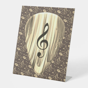 Golden Plectron – Stylish design for music lovers! Pedestal Sign