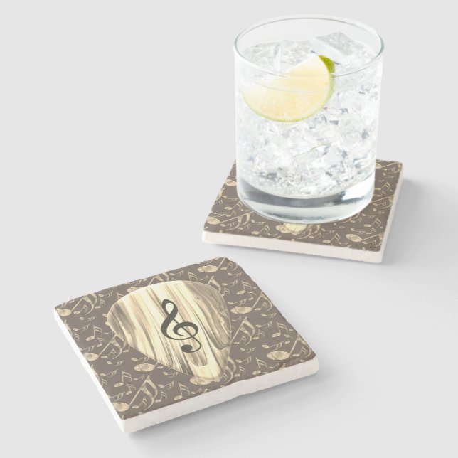 Golden Plectron – Stylish design for music lovers! Stone Coaster (Side)