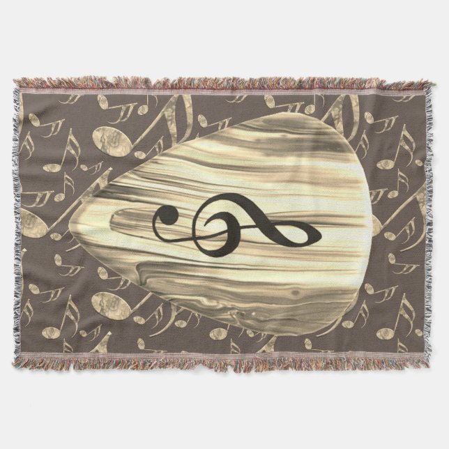 Golden Plectron – Stylish design for music lovers! Throw Blanket (Front)