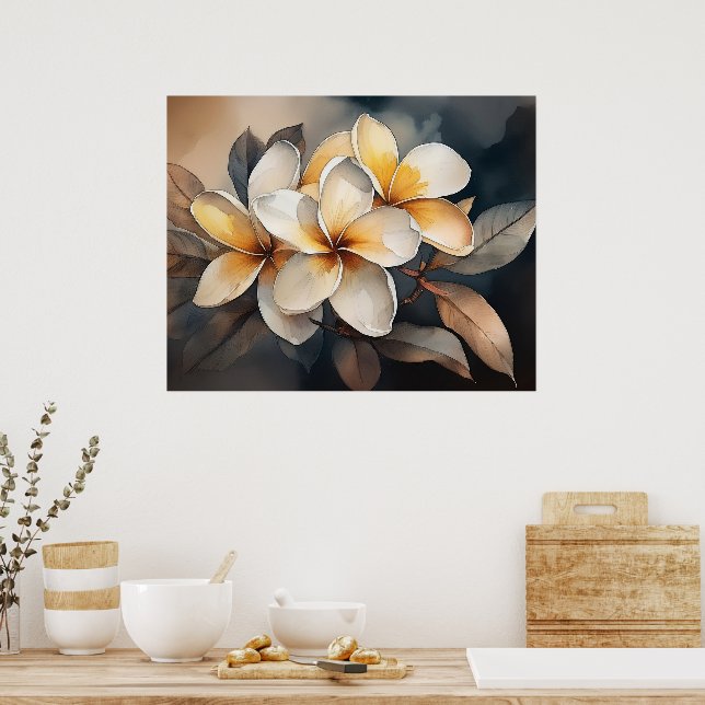 Golden Plumeria Poster (Kitchen)