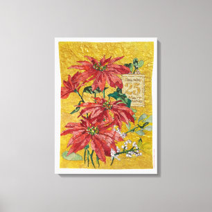 Golden Poinsettia© December 25 Fine Art Christmas Canvas Print