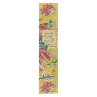 Golden Poinsettia | December 25 Fine Art Christmas Short Table Runner