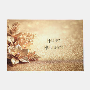 Golden Poinsettia Doormat