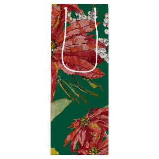 Golden Poinsettia | Fine Art Christmas Wine Gift Bag
