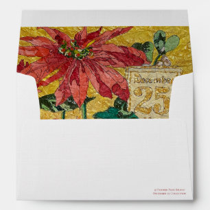 Golden Poinsettia   Fine Art Christmas with Liner Envelope