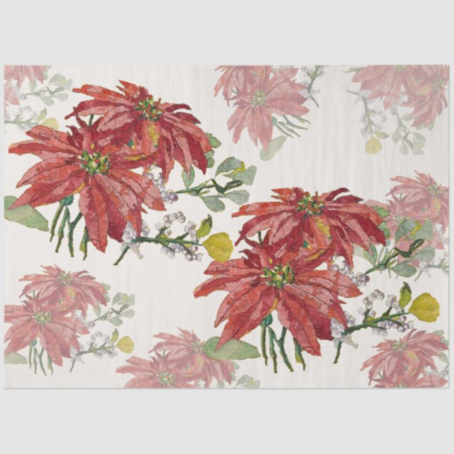 Golden Poinsettia | Fine Art Scatter Christmas  Tissue Paper (Front)