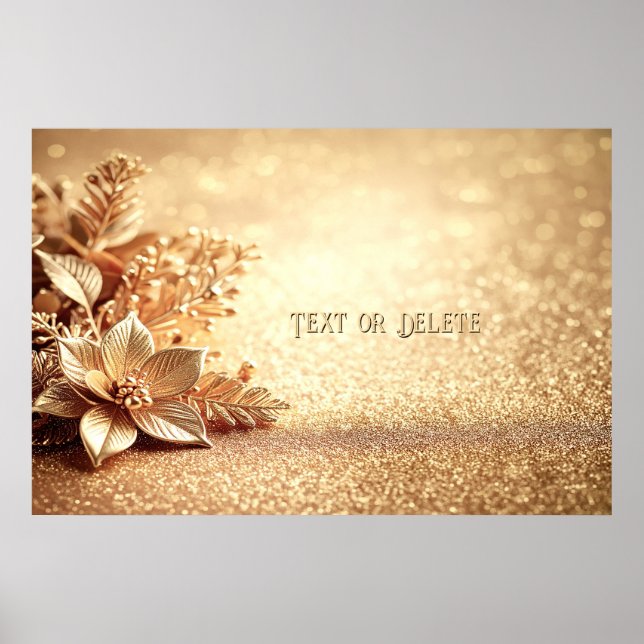 Golden Poinsettia Poster (Front)