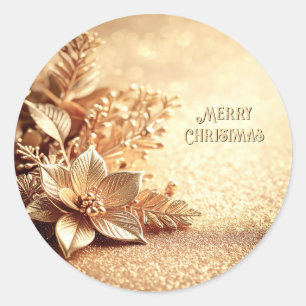 Golden Poinsettia Sticker