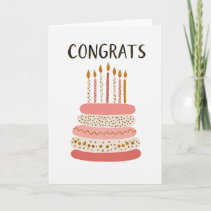 Golden Polka Birthday Card