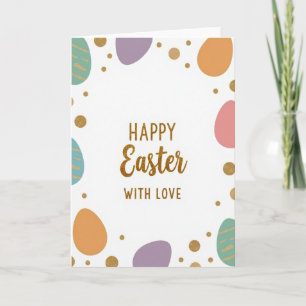 Golden Polka Dot Easter Card