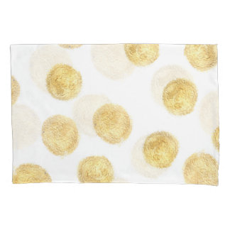 Golden Polka Dot Hand Drawn Pillowcase