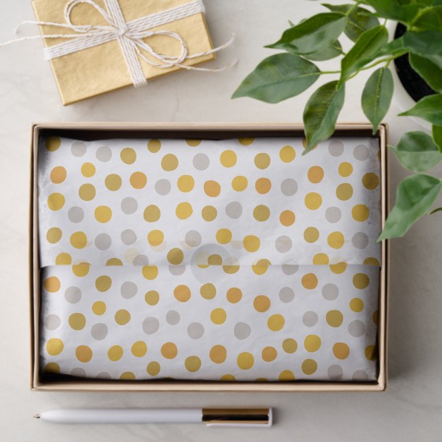 Golden polka dots tissue paper (Gift)