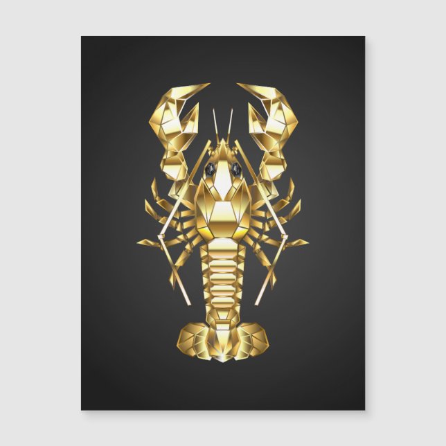 Golden polygonal lobster crawfish on black (Front)