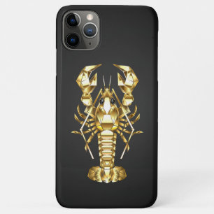 Golden polygonal lobster crawfish on black Case-Mate iPhone case