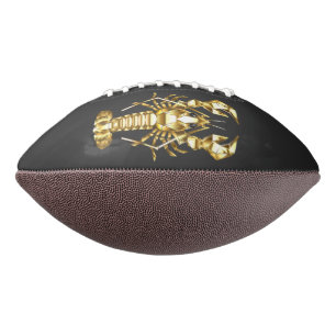 Golden polygonal lobster crawfish on black football