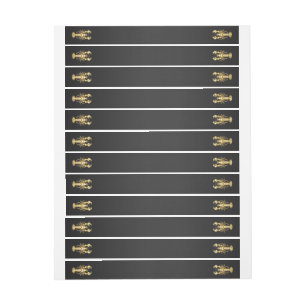 Golden polygonal lobster crawfish on black wrap around label