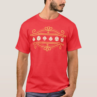 Golden Polyhedral Dice Set Victorian Ornament T-Shirt