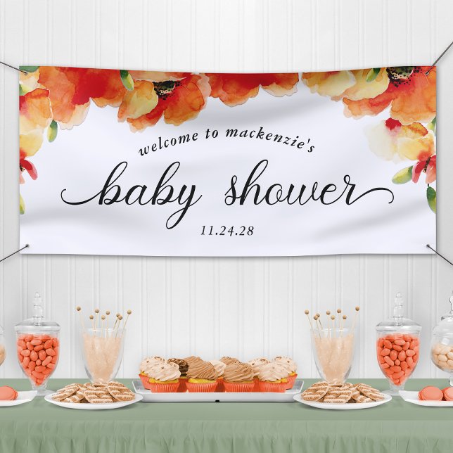Golden Poppy Baby Shower Welcome Banner (Golden Poppy Baby Shower Welcome Banner)