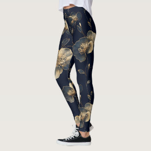 Golden Poppy Flower Leggings