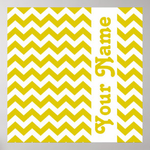 Golden Poppy Safari Chevron with custom text Poster