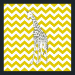 Golden Poppy Safari Chevron with Pop Art Giraffe Poster<br><div class="desc">Mod Chevron pattern in Emporio Moffa's Safari Moods colour palette,  with pop art giraffe on one side.</div>