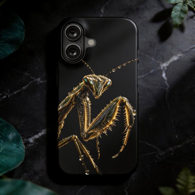 Golden praying mantis iPhone 16 case (Creator Uploaded)