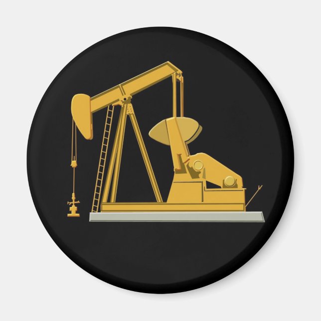 Golden Pumpjack Magnet (Front)