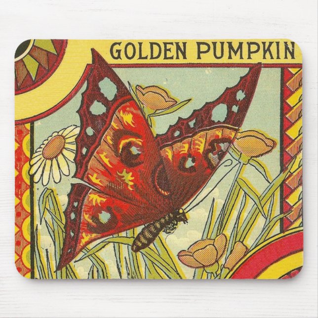 Golden Pumpkin Crate Label - Mousepad (Front)