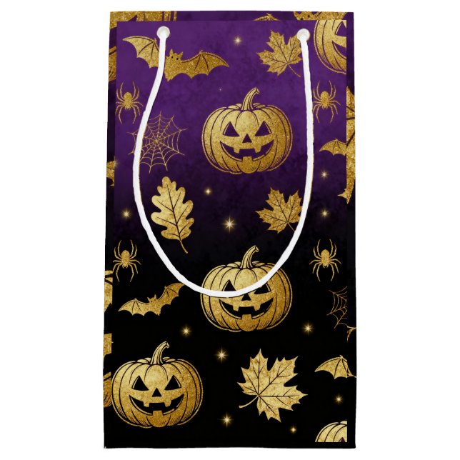Golden Pumpkin Glow – Elegant Halloween Gift Bag  (Front)