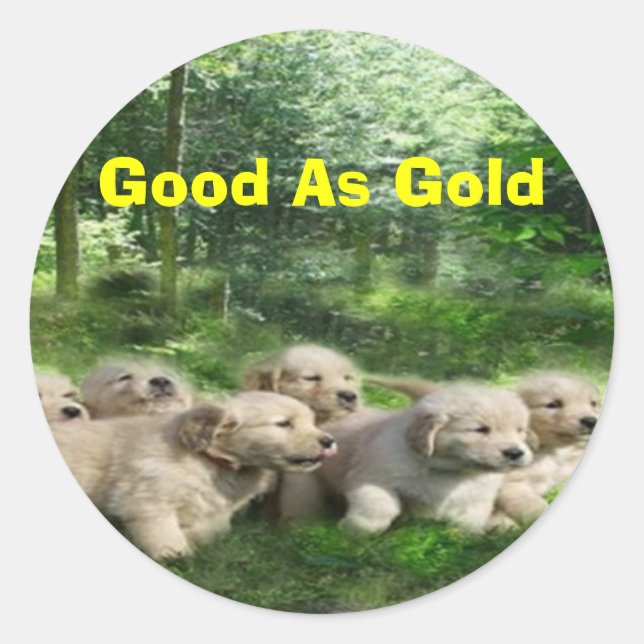 Golden Puppies Sticker (Front)