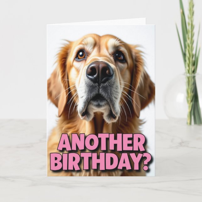 Golden Puppy Birthday Card (Front)
