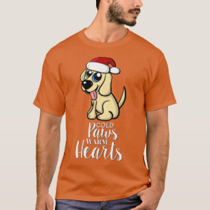 Golden Puppy Retriever Christmas Santa Hat Cute Do T-Shirt
