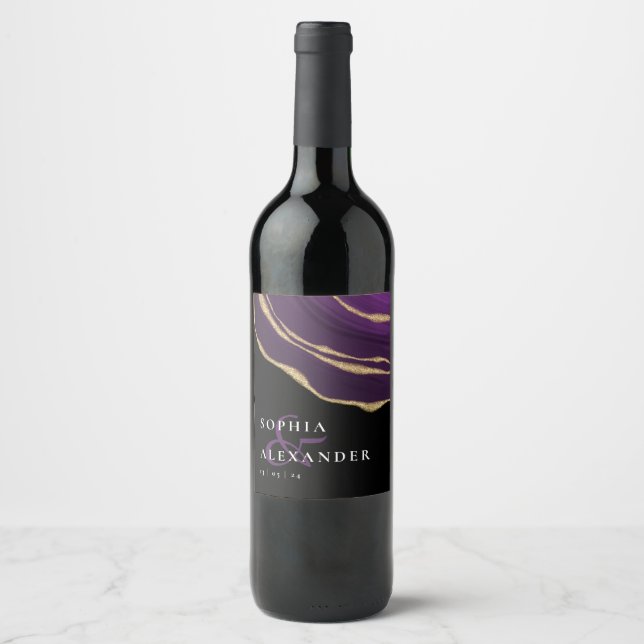 Golden purple agate  wine label (Front)